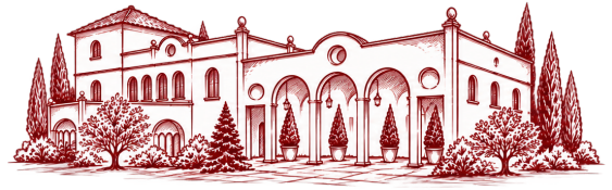 Illustrazione delle Scuderie San Giorgio dall’invito